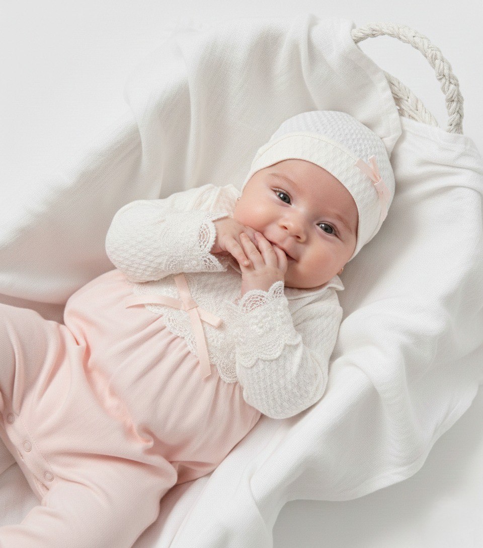 Ensemble Bébé Fille Élégant 100% Coton – Douceur et Confort pour Nouveau-né